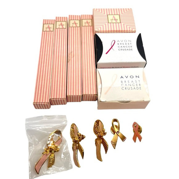 3/$30 VINTAGE AVON BREAST CANCER AWARENESS LOT JEWELRY EARRING BRACELET PIN PEN - Picture 3 of 9